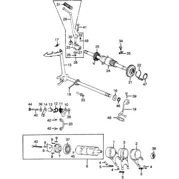 KICK STARTER + SIDE SPINDLE