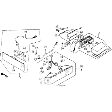 120I/A/LLICENSE LIGHT + REAR COMBINATION LIGHT 84-85