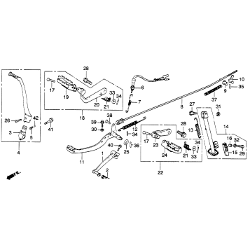 FOOTPEGS + GEARSHIFT BRAKE PEDALS + STANDS 82-83