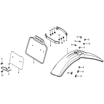 FRONT FENDER + FRONT NUMBERPLATE 82