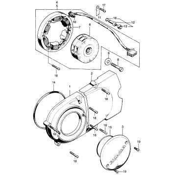 LEFT CRANKCASE COVER + ALTERNATOR