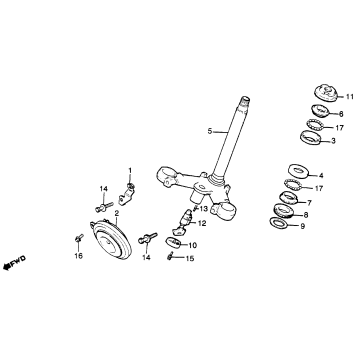 STEERING STEM + HORN