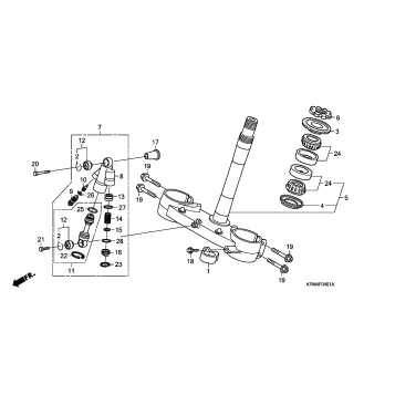 STEERING STEM/DAMPER ('08-)