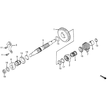 KICK STARTER SPINDLE