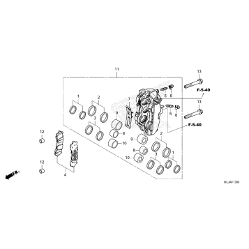 LEFT FRONT BRAKE CALIPER