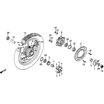 XL500R REAR WHEEL 82