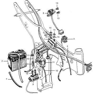 CA175 WIRE HARNESS + BATTERY