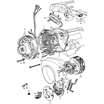 ALTERNATOR + POINTS + ADVANCER