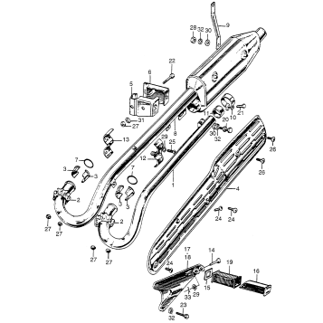 CL175 MUFFLER + PILLION STEP