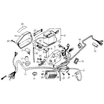 WIRE HARNESS + BATTERY + IGNITION COIL + RIGHT SIDE COVER