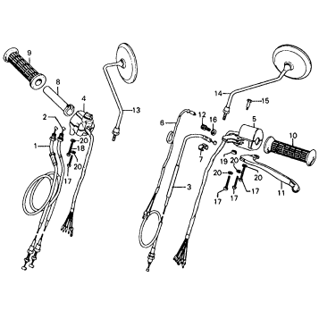 CONTROL LEVERS + SWITCHES + CABLES