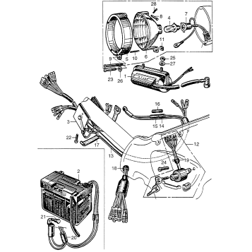 HEADLIGHT + BATTERY + WIRE HARNESS