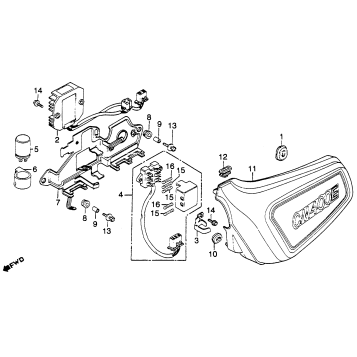 LEFT SIDE COVER + RECTIFIER + FUSE