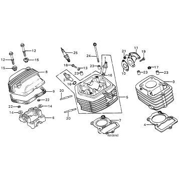 CYLINDER HEAD + CYLINDER