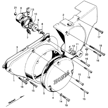 LEFT CRANKCASE COVER + REARCOVER