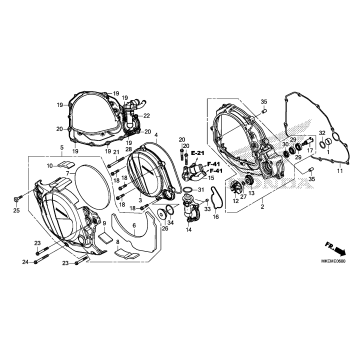 RIGHT CRANKCASE COVER    @WATER PUMP