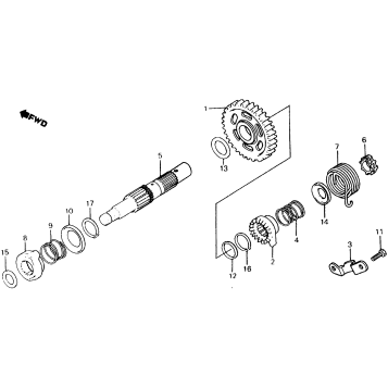 KICK STARTER SPINDLE 83-84