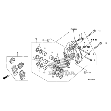 LEFT FRONT BRAKE CALIPER
