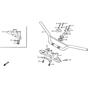 HANDLEBAR + TOP BRIDGE 82-85