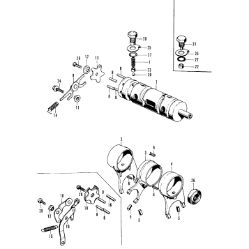 GEARSHIFT FORK + DRUM