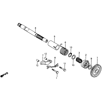 KICK STARTER SPINDLE 81