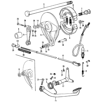 REAR BRAKE PEDAL + PANEL