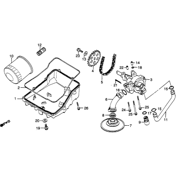 OIL FILTER + OIL PAN + OIL PUMP