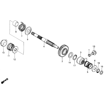 KICK STARTER SPINDLE