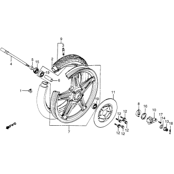 CM400A/TFRONT WHEEL 79-81