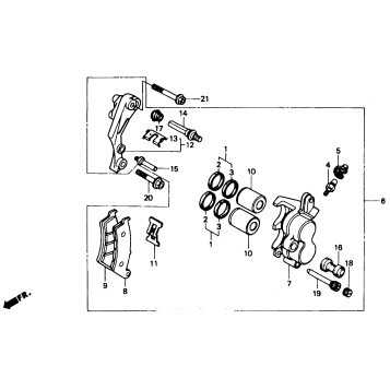 FR. BRAKE CALIPER 88-92