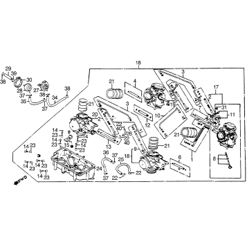 CARBURETOR ASSY. + CARBURETOR LINK