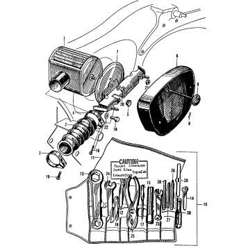 CA160 AIR CLEANER + TOOL BOX + TOOLS