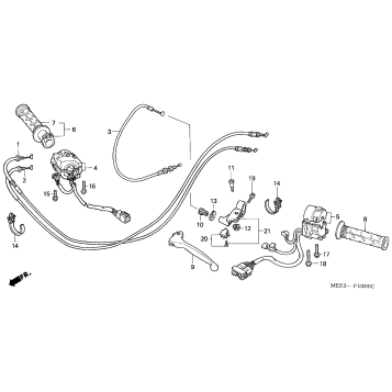 HANDLE LEVER + SWITCH + CABLE