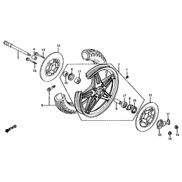 CB650C FRONT WHEEL 81
