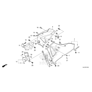 MIDDLE COWL@LOWER COWL   (R.)
