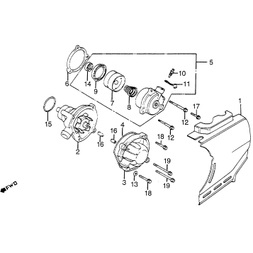 REAR COVER + WATER PUMP