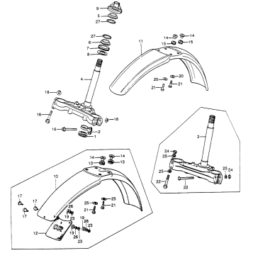 STEERING STEM + FRONT FENDER