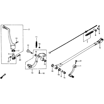 GEARSHIFT PEDAL + KICK STARTER ARM + BRAKE PEDAL 82