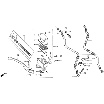 VT1100C2FR. BRAKE MASTER CYL. 95-97