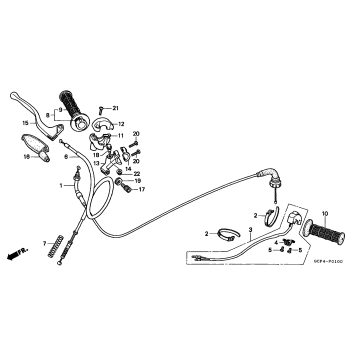 HANDLE LEVER + SWITCHES + CABLES