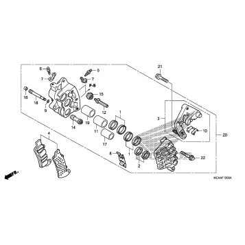 RIGHT FRONT BRAKE CALIPER (GL1800)