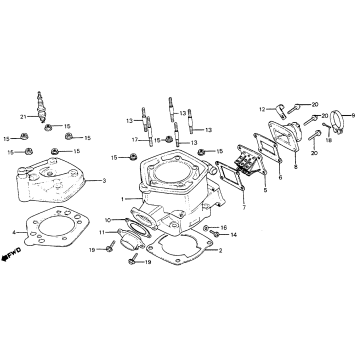 CYLINDER HEAD + CYLINDER + REED VALVE 81