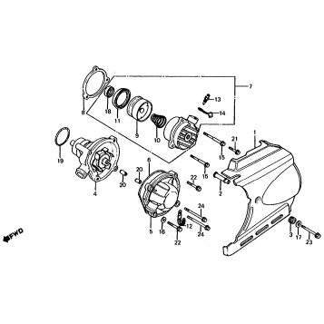 REAR COVER + WATER PUMP