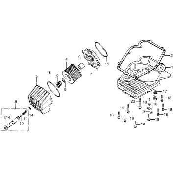 OIL FILTER + OIL PAN