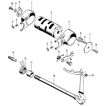 SHIFT DRUM + GEARSHIFT SPINDLE