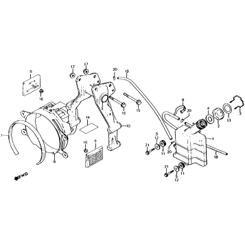 RADIATOR SHROUD + RESERVE TANK