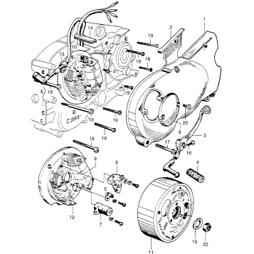 ALTERNATOR + LEFT CRANKCASECOVER