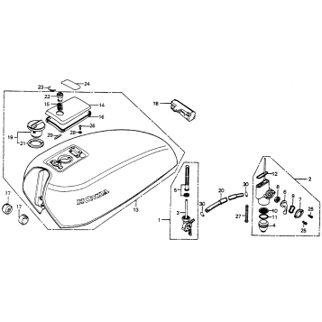 FUEL TANK + FUEL VALVE 76,78