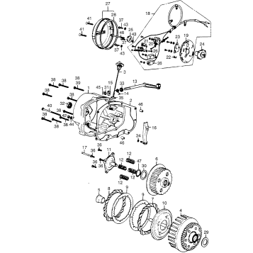 CLUTCH + CRANKCASE COVER