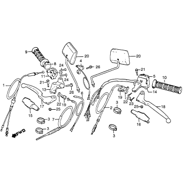 CONTROL LEVERS + SWITCHES + CABLES